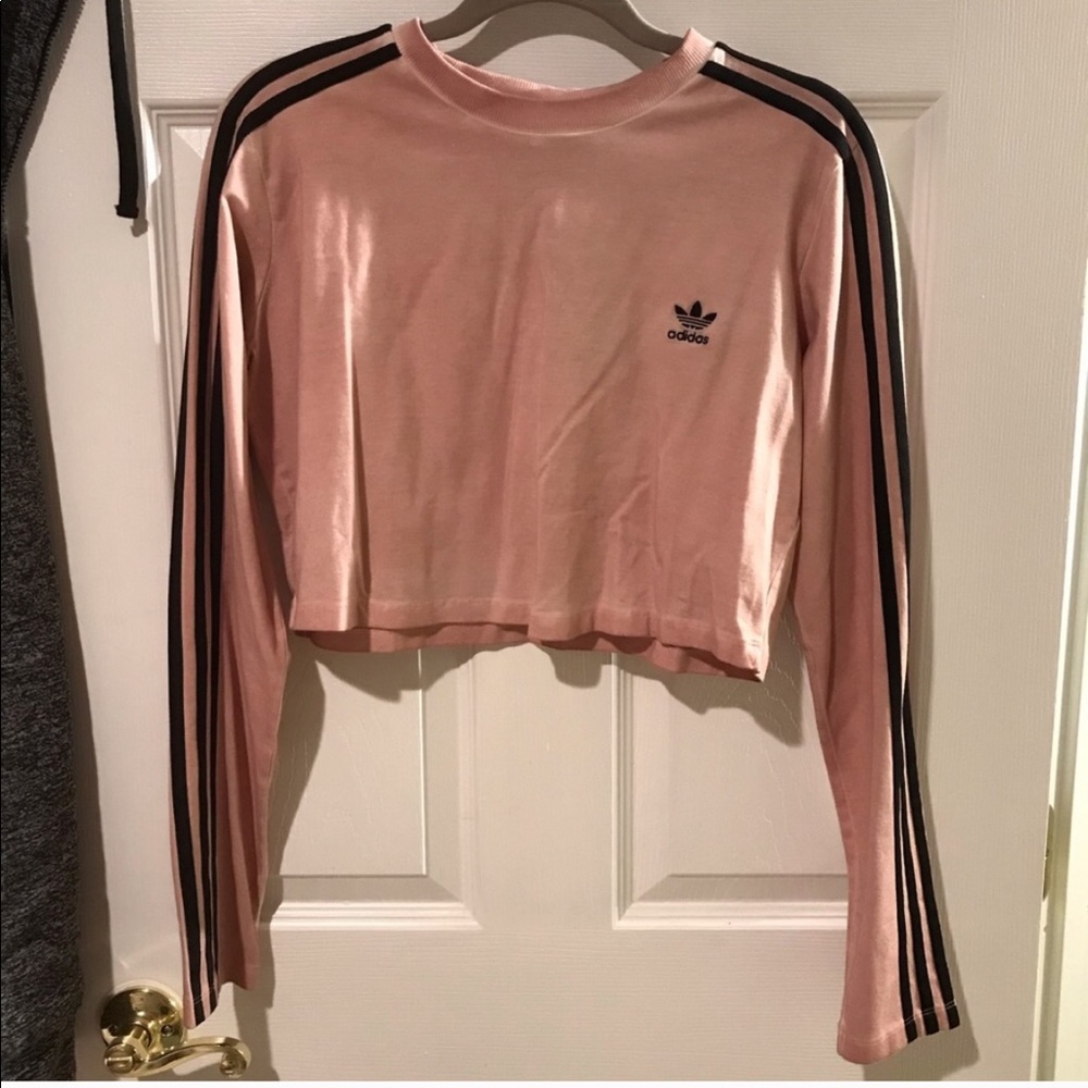 Adidas Tie-dye 3 Stripe Cropped Long sleeved shirt